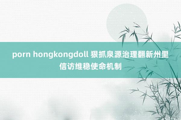 porn hongkongdoll 狠抓泉源治理翻新州里信访维稳使命机制