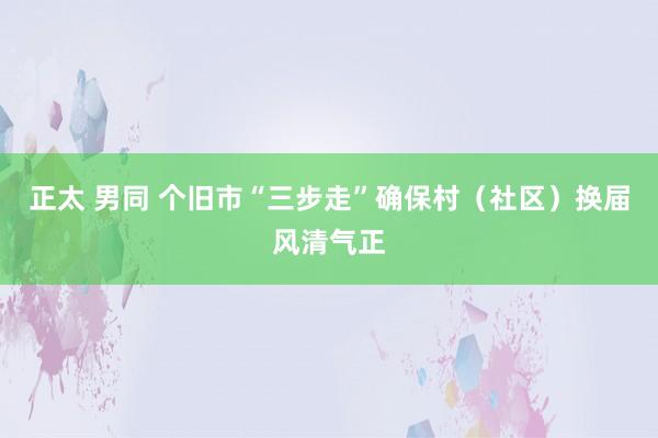 正太 男同 个旧市“三步走”确保村（社区）换届风清气正