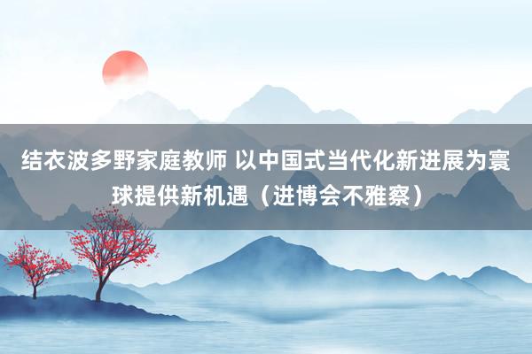 结衣波多野家庭教师 以中国式当代化新进展为寰球提供新机遇（进博会不雅察）