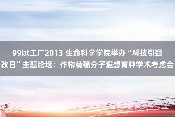 99bt工厂2013 生命科学学院举办“科技引颈改日”主题论坛：作物精确分子遐想育种学术考虑会